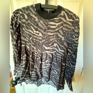 ALLSAINTS Black Patterned Blouse. Size Small.